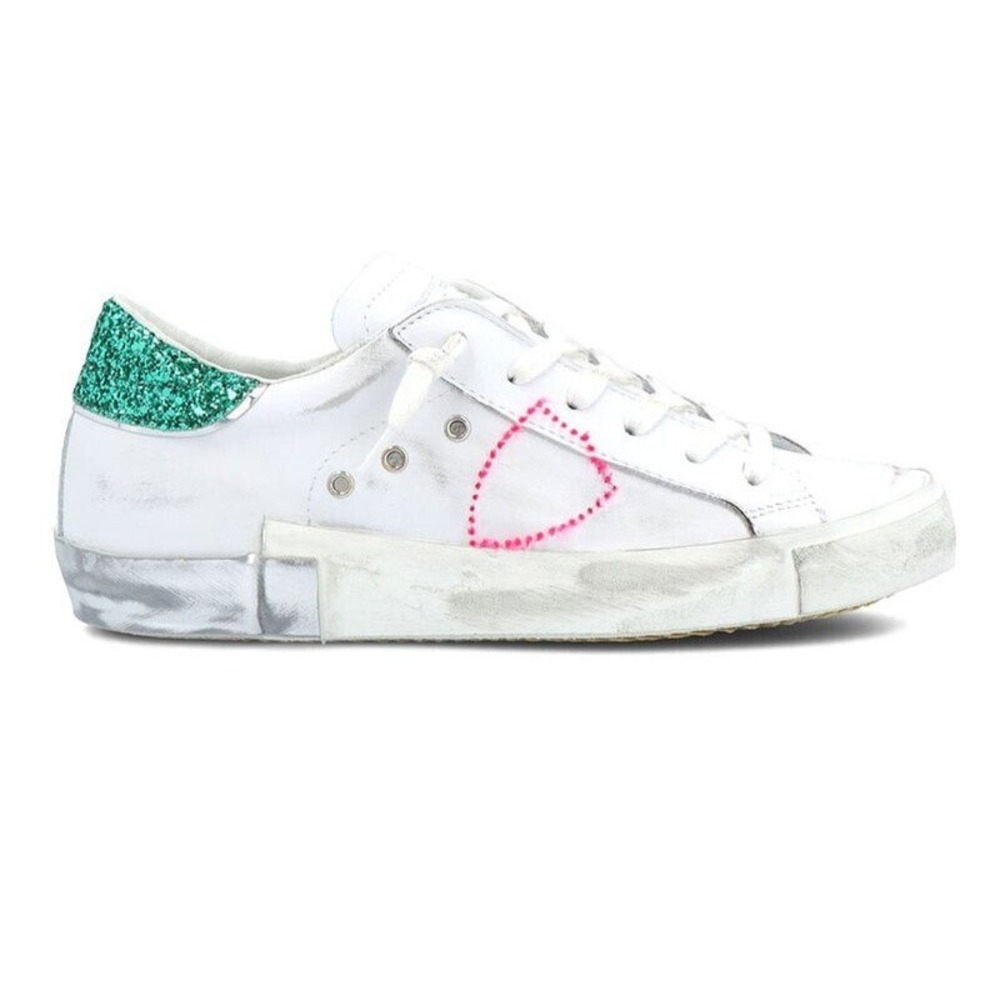 Philippe Model Sneaker size 37 US 6 PRSX Low Glitter  green glitter shoes